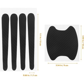 Protector de Manija de Puerta para Automóvil en PVC Negro, Diseño Poligonal y Flexible, Anti-rayaduras, Adecuado para Proteger Manijas de Puertas de Carro