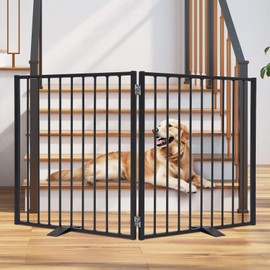 Snagle Paw Free Standing Dog Gate, 52" W x 30" H, 2 Panels, Black