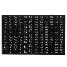 sourcing map Tool Box Labels, Toolbox Decals Wrench Socket Size Stickers for Socket Sets Tools Organization, Black Pack of 2(180 Stickers/Sheet)