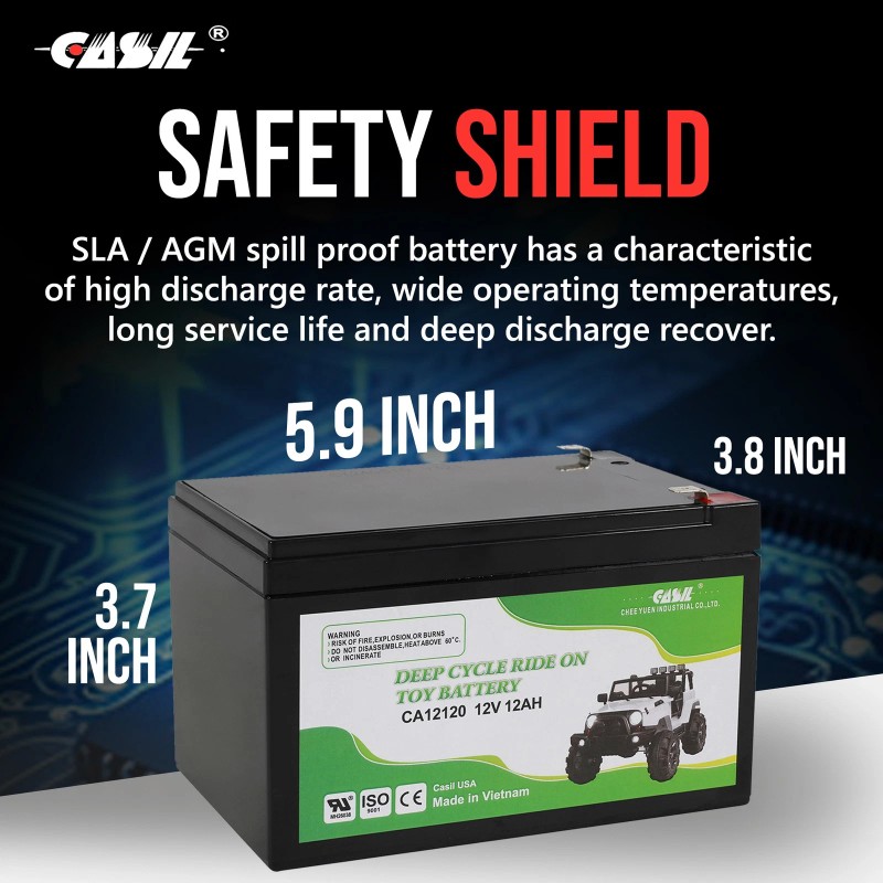 Casil Peg Perego 12 Volt Battery for Ride On Toys