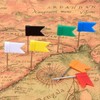 Drawing Pins 100pcs,Yellow Flag Map Push Pins,Travel Map Pins,Push Pins