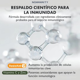 Immun-T ResistAid con 300mg Vitamina C y Zinc - 200 Capsulas - Con Equinacea, Turkey Tail, Vitamina D3, Elderberry, Curcuma                           