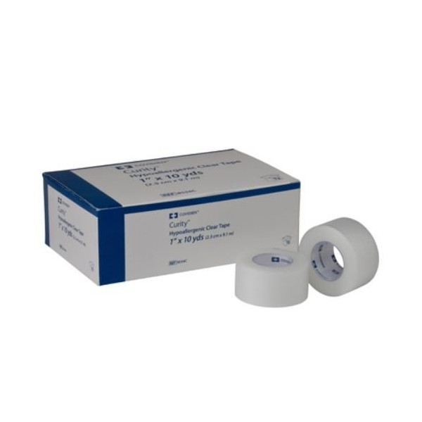Covidien 8535C Curity Hypoallergenic Tape 2" x 10 yd. Size, Clear (Pack of 6)