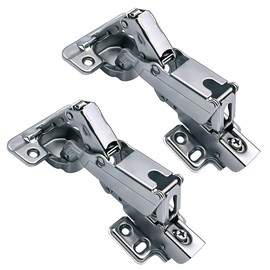 JinBoCheng Cabinet Hinges,2Pcs 165 Degree Hinges, Concealed Hydraulic Adjustable Mounting Hinges Soft Close Cabinet Hinges Nickel-Plated Steel Buffer Dampers for Wardrobe, Cupboard (Full Overlay)