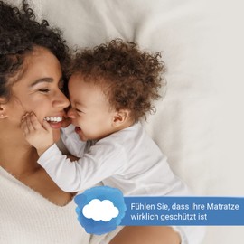 Velfont – Elasticated Mattress Cover with Zip – Terry Cotton Mattress Topper – Mattress Height 15-25 cm Available in Various Sizes, White, 100x200 cm