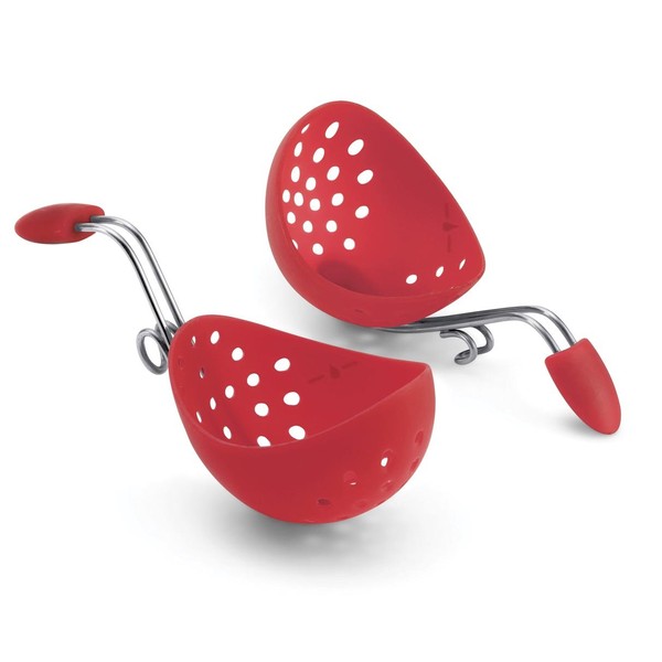 Cuisipro Egg Silicone Poacher Set of 2, Red