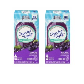 Crystal Light  with Caffeine Grape Flavor - On The Go packets 10 Count- 2 Boxes