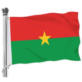 Burkina Faso Flag,3x5 FT Burkinabé Flag,36x60 Inch Large Digitial Double-Printed Durable 150D Thick Polyester Decorations with 2 Brass Grommet