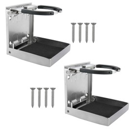 YaeMarine Stainless Steel Adjustable Folding Drink Holder Cup Holder for Marine/Boat/Caravan/Car (2)