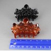 2 Black Brown hair clips plumeria flower barrette jaw claw