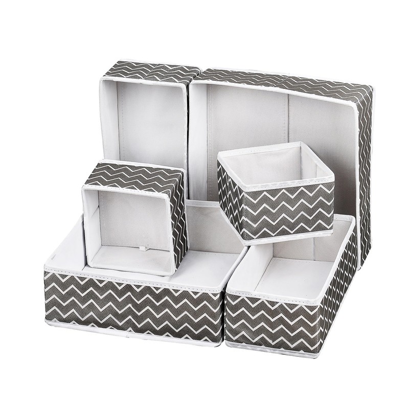 A406 6 Foldable Drawer Organiser Set 6 Storage Box Organiser