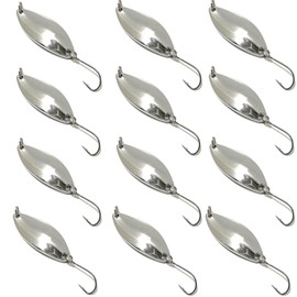 12 Pcs Fishing Fishing Spoons, Hard Lure Micro Spoon Trout Lures Bass Lures Hard Metal Spinner Baits for Salmon Bass Trout, 2.5G