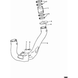 Mercruiser NEW OEM MerCruiser 4.3 V6 Exhaust Flapper shutter water y-pipe 807166a2