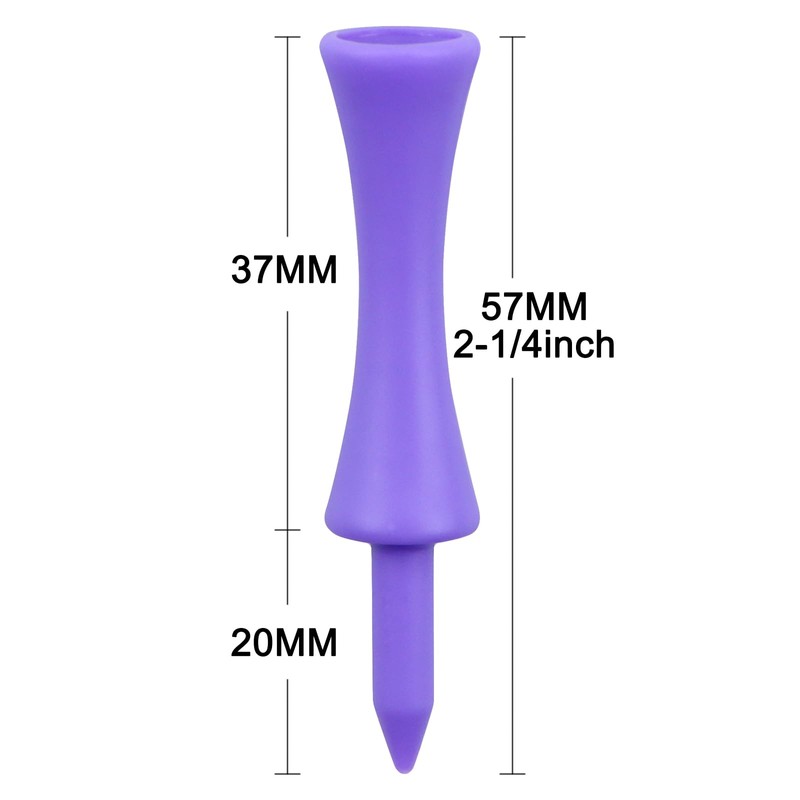Zivisk Purple Golf Tees Plastic 57MM 100 Count Long Castle