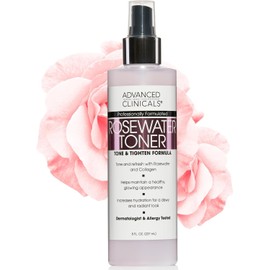 Advanced Clinical Collagen + Rosewater Facial Mist Toner with Charcoal and Aloe Vera.Alcohol-free PH balancing formula tones and hydrates skin to improve overall skin tone and Vitamin C Mist / 고급 임상 콜라겐 + 로즈워터 페이셜 미스트 토너와 숯 및 알로에 베라. 무알코올 PH 밸런싱 포뮬러가 피부를 하고 수분을 공급하여 전체 피부 톤을 개선하고 얼굴 미스트를 Vitamin C Mist