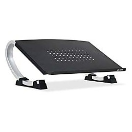 Allsop Laptop Adjustable Curve Stand - Up to 17" Screen Support - 40 lb Load Capacity - 5.6" Height x 14.7" Width x 11.5" Depth - Steel - Black, Silver