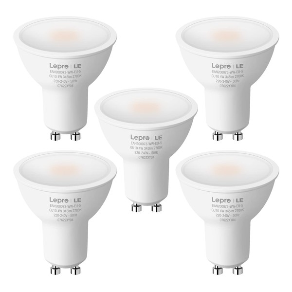 Lepro GU10 LED, 2700K warmweiß ersetzt 32W Halogenlampen, 4W 345lm