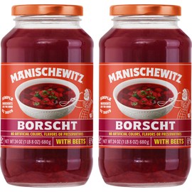 Manischewitz Borscht with Beets 24 Oz (Pack of 2) Tasty & Refreshing, Kosher for Passover