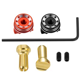 RCHUBAM 2PCS RC Battery Bullet Plug 4mm/5mm Banana Plug Connectors with Brass Heatsink Grips and 1PCS Wrench for RC Model Crawler Cars Upgrade Parts #B Style (5.0mm)