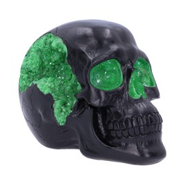 Nemesis Now Horror Skull Ornament Polyresin Black Green Geode 17cm