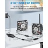 GDSTIME Dual 60mm x 10mm USB Fans with 3 Speed