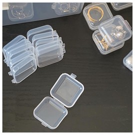 100 Pcs Clear Plastic Beads Storage Containers Box with lid, Wanfoou Mini Clear Plastic Bead Storage Containers Box Case for Craft Projects, Jewelry, Hardware, Tools, Small Items