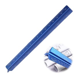 Triangular Scale Ruler, Precision Triangular Scale Ruler, Aluminum Alloy, Sansuke Scale Ruler, High Precision, Durable, Practical, For Architectural Drawing, Drafting Supplies [Small Size 5.9 inches (15 cm) Blue