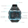 Digital Sports Watch Large Dial Night Light Waterproof Dual Time