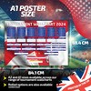 England Edition 2024 Tournament Wallchart - A2 Wallchart (42cm x