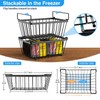 Wrrlors 4 Pack Freezer Organizers Bins,Black Stackable Upright Baskets