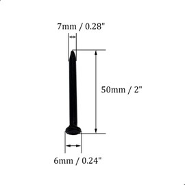 50pcs Hardware Nails 2 inch Length,Carbon Steel Point Tip Wall Cement Masonry Nail,Woodworking Nails,Concrete Nails,Black 50 mm