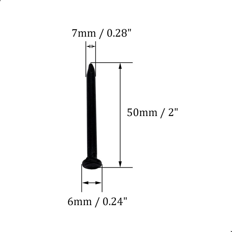 50pcs Hardware Nails 2 inch Length,Carbon Steel Point Tip Wall