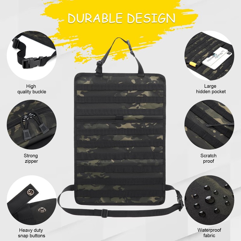 Tactical Car Seat Back Organizer, 2025 Upgrade Tactical Vehicle Panel