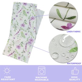 LeLehome Farmhouse Table Runner, 13 X 72 Inch Spring Summer Purple Flowers Lavender Floral Summer Kitchen Dining Table Decoration Linen for Home Party Festival