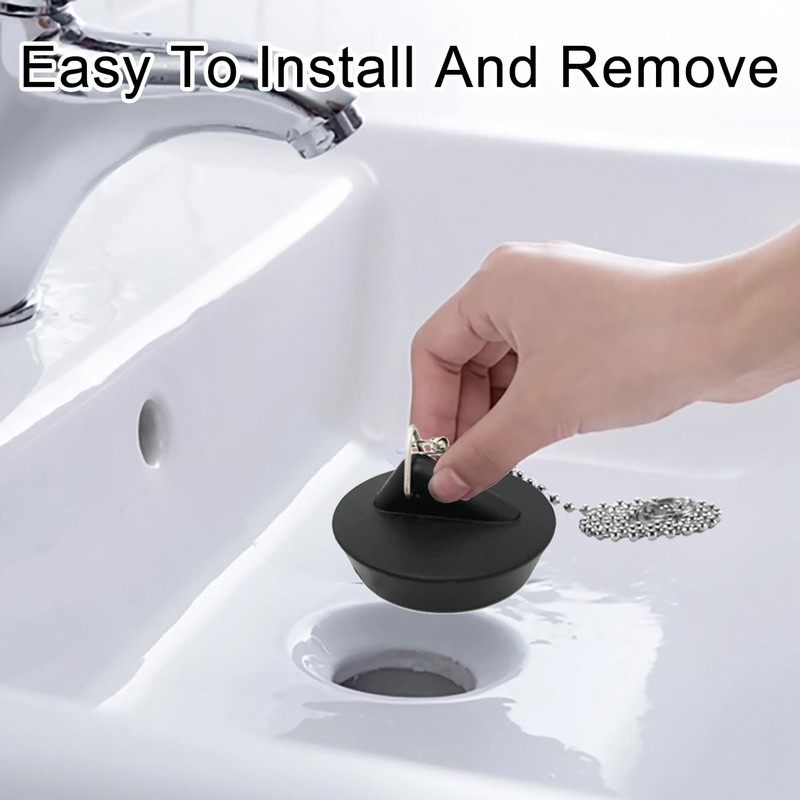 Sink Plug Rubber (Pack of 2), Universal Sink Plug with