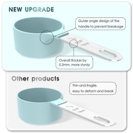 TILUCK Measuring Cups & Spoons Set, Stackable Cups and Spoons, Nesting Measure Cups with Stainless Steel Handle, Kitchen Gadgets for Cooking & Baking (Blue)