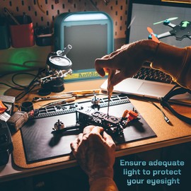 Antidious Fume Extractor Solder Smoke Absorber Portable Filter with LED Light for Soldering DIY Fan Extraction Equipment with Spare Activated Carbon for Braze Welding Soldering,Fume Prevention Remover