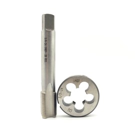 AtticZone 5/8"-24 UNEF Tap and Die, 5/8 x 24 UNEF Machine Straight Fluted Thread Tap and Round Die, 2B Accuracy, 6542 HSS, Right Hand (5/8-24 UNEF, Tap&die)