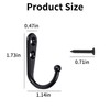 14 Pcs Coat Hooks,Wall Hook Black Metal Hanging Clothes Screw