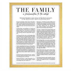 Framed Classic LDS The Family A Proclamation To The World, LDS Print Wall Decor And Wall Art For Home And Family (Light Brown, 16x20)