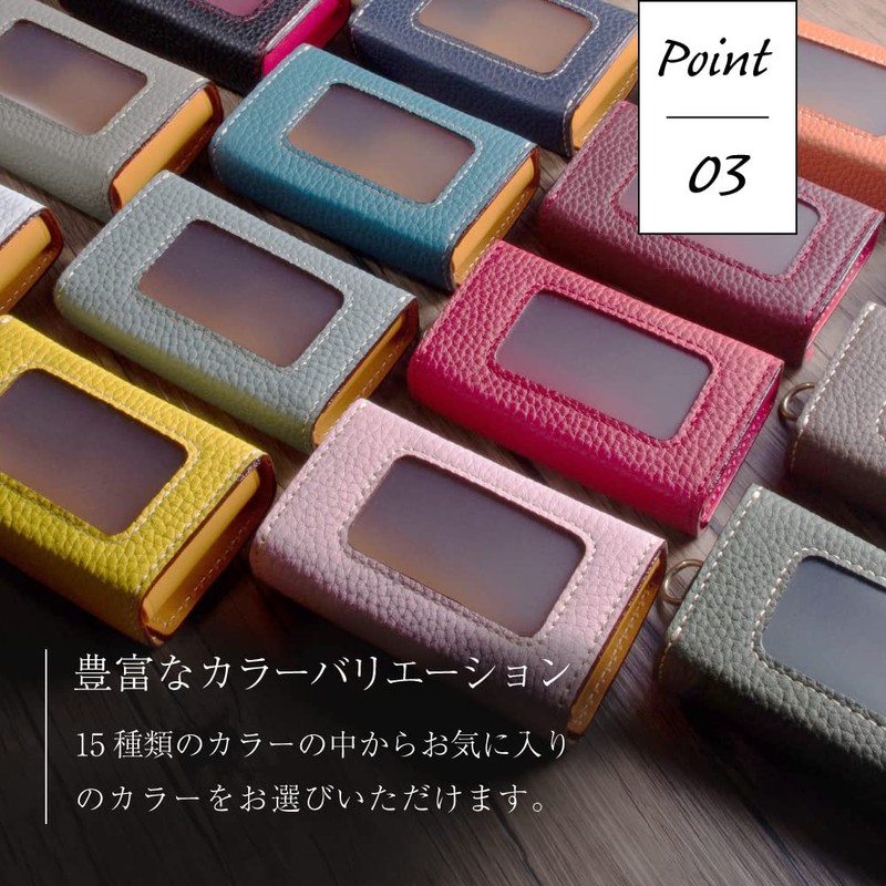 HANATORA Genuine Leather Smart Key Case with Strap, Shrink Leather,
