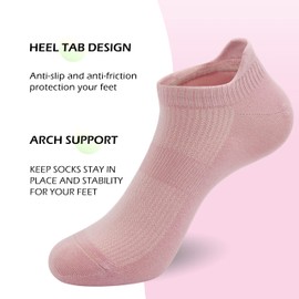 SERISIMPLE Women Ultra Thin Socks Viscose Bamboo Low Cut No Show Ventilating Low Ankle Anti Odor Arch Support Mesh Socks 5 Pairs (l, Pink)
