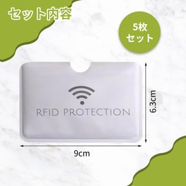 BLOOPIC IC Card Anti-Skimming Case Magnetic Shield Anti-Magnetic Card Case RFID Protection Credit Card Protector Thin IC Card Case, Set of 5