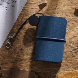 Pxiryanlow Deep Blue Mini Journal Memo Notepad, Cowhide Small Pocket Notebooks, Students, Traveler, School Supplies 1.89" x 1.26" Easy to carry