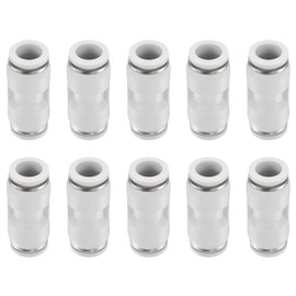 sourcing map 10pcs Push to Connect Fittings 1/2" OD x 1/2" OD Straight Pneumatic Connector Zinc Alloy Quick Connect Union Two-Way Fittings for Semi Truck Trailers Air Brake System, White