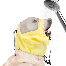 Dog Shower Cap, Adjustable Dog Ear Protection for Swimming Waterproof Dog Bath Ear Covers Dog Headband for Bathing Dog Rain Hat for Pet Shower Supplies (Yellow)