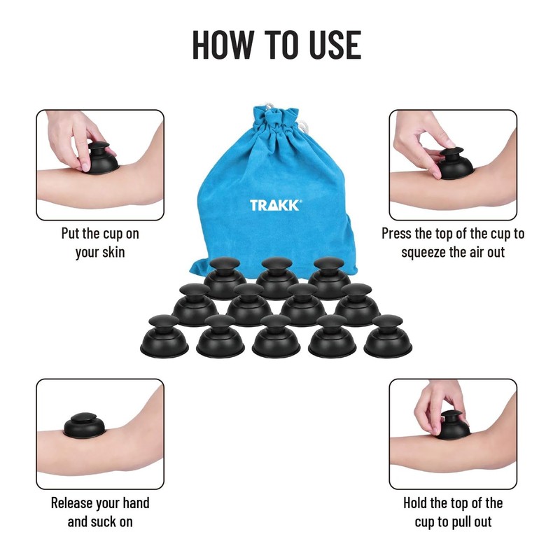 TRAKK Cupping Therapy Set for Blood Circulation, Black