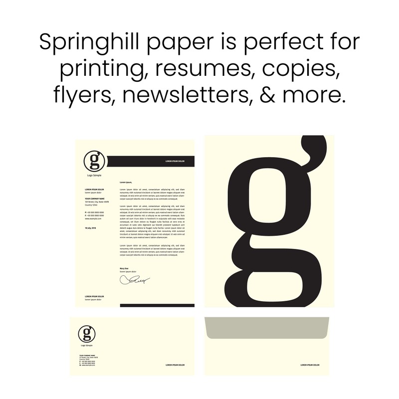 Springhill 11” x 17” Cream Copy Paper, 24lb Bond/60lb Text,