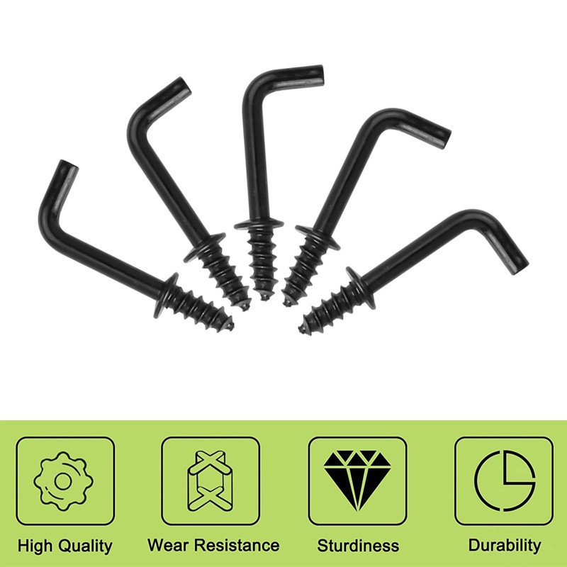 UFURMATE 1 Inch Screw Hooks, 90 Pieces Carbon Steel Coated