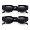 Teumire Retro Rectangle Polarized Sunglasses for Small Face Women Men